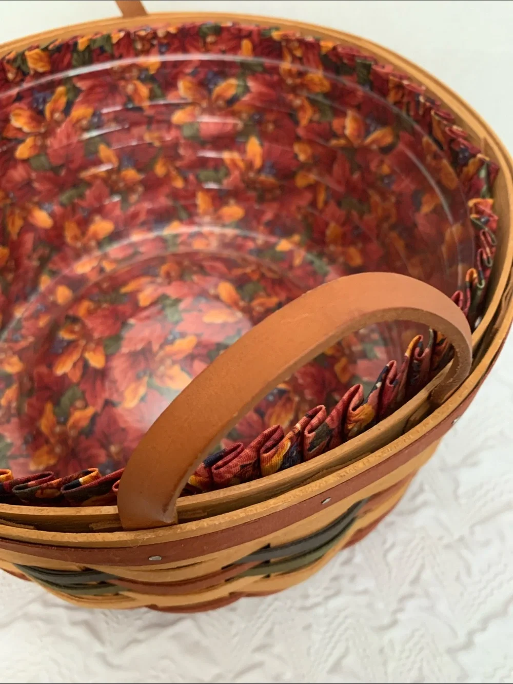 Longaberger 1995 Shades of Autumn Basket Plenty Liner Protector Display NEW READ